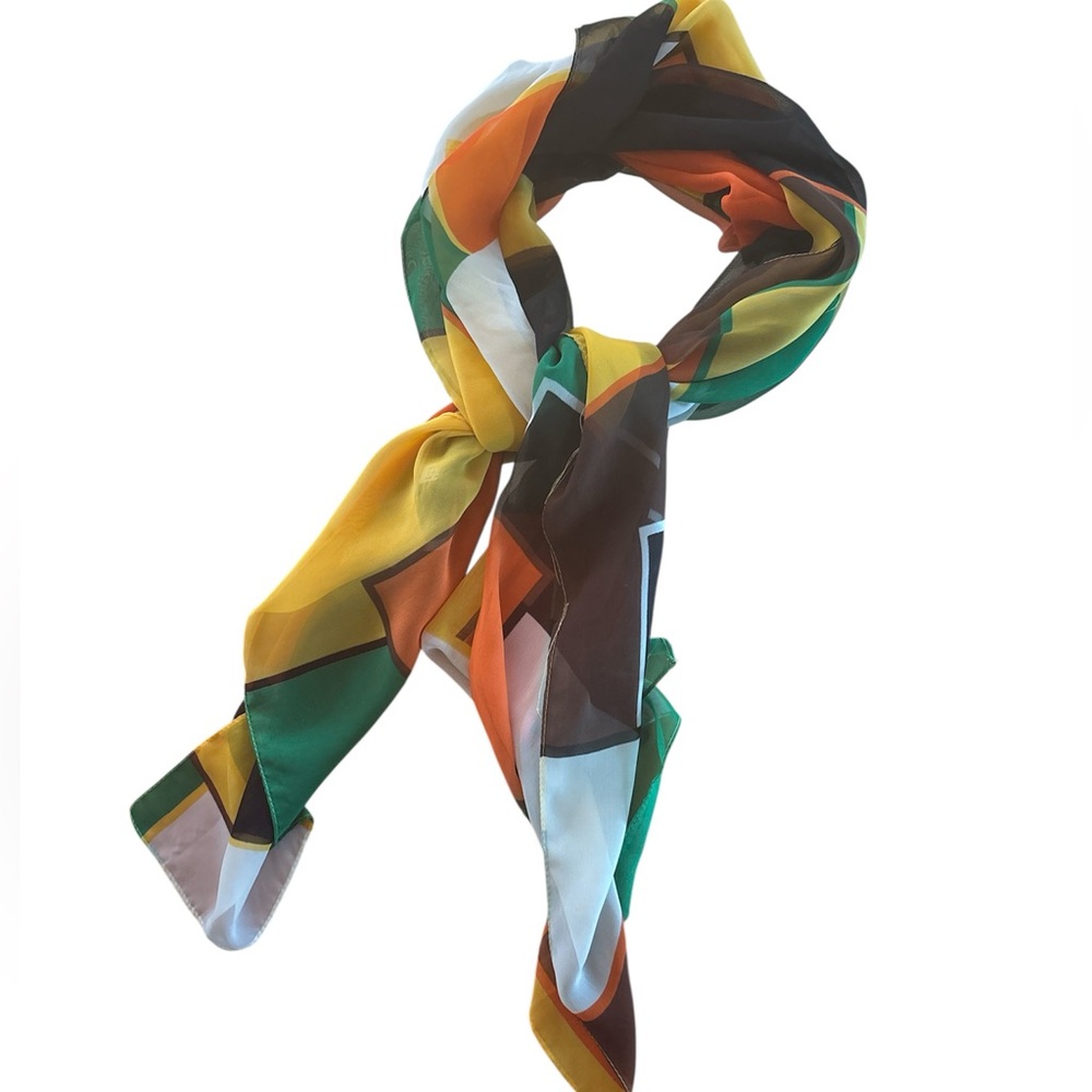 Colorful Geometric Scarf long wrap retro natural colorful